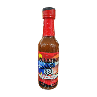 Ranch BBQ binder sauce bottle with red cap and front label
