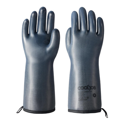 Silicone BBQ grilling gloves, heat-resistant waterproof oven mitts with drawstring cuffs