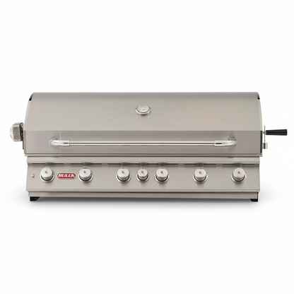 Bull Diablo 46" stainless steel gas grill head with lid and control knobs