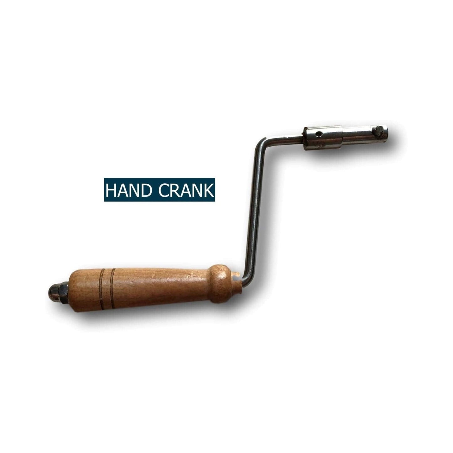 Rotisserie hand crank with wood-style handle