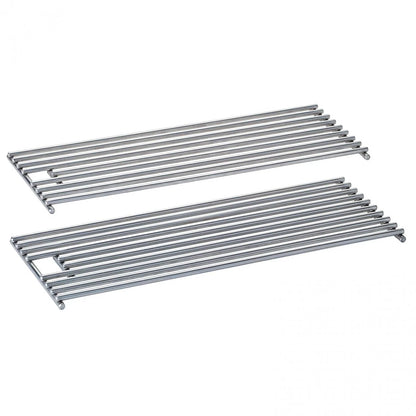 Stainless steel cooking grates, two-piece set for grill head