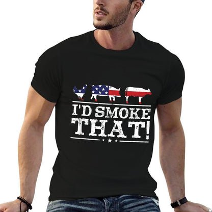 Funny BBQ Pitmaster T-Shirt – I'd Smoke That Meat