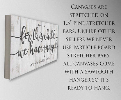 For This Child We Have Prayed - Canvas