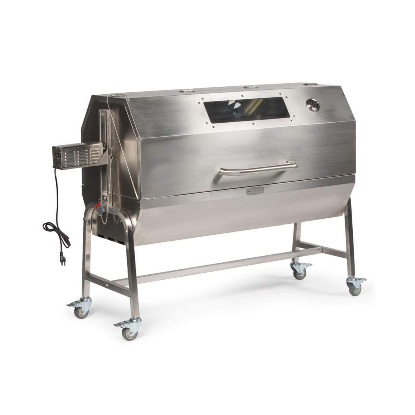 Heavy-Duty 125 LB Electric Hooded BBQ Rotisserie Grill with Viewing Window