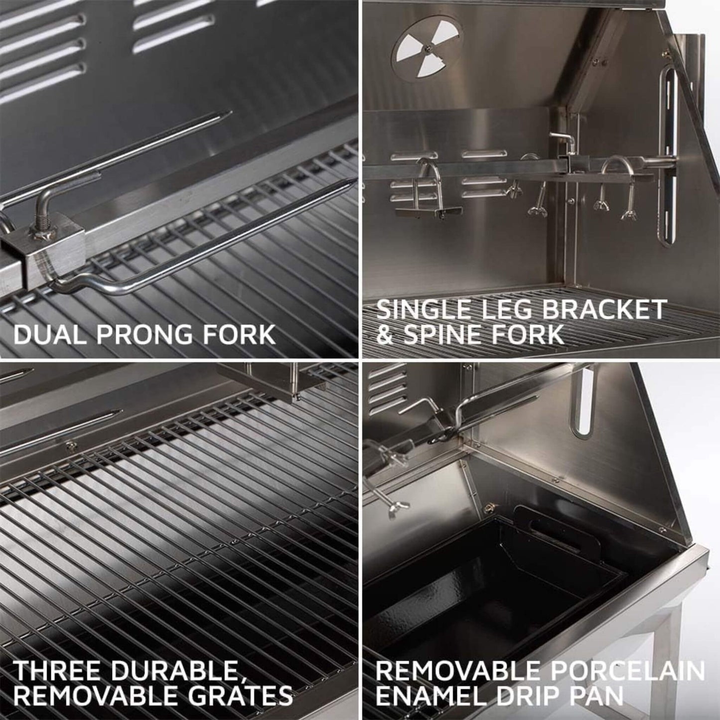 Heavy-Duty 125 LB Electric Hooded BBQ Rotisserie Grill with Viewing Window