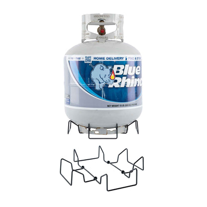 FireCan Elite fire pit fuel tank and stand parts, Blue Rhino propane cylinder with regulator