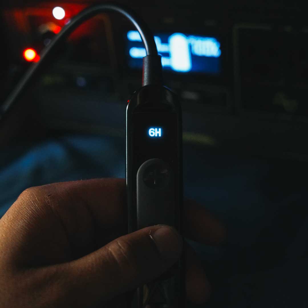 Heated blanket controller close-up showing 6H on display with cable connection