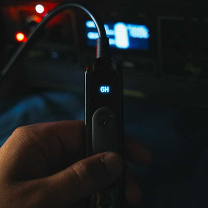 Heated blanket controller close-up showing 6H on display with cable connection