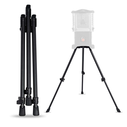 Portable heater stove cook set with black tripod legs and windscreen, compact view
