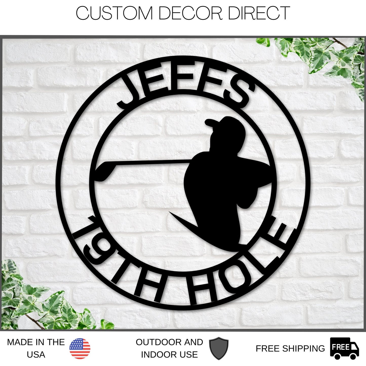 Personalized Golf Metal Sign – 19th Hole Bar & Wall Art, Gift for Dad