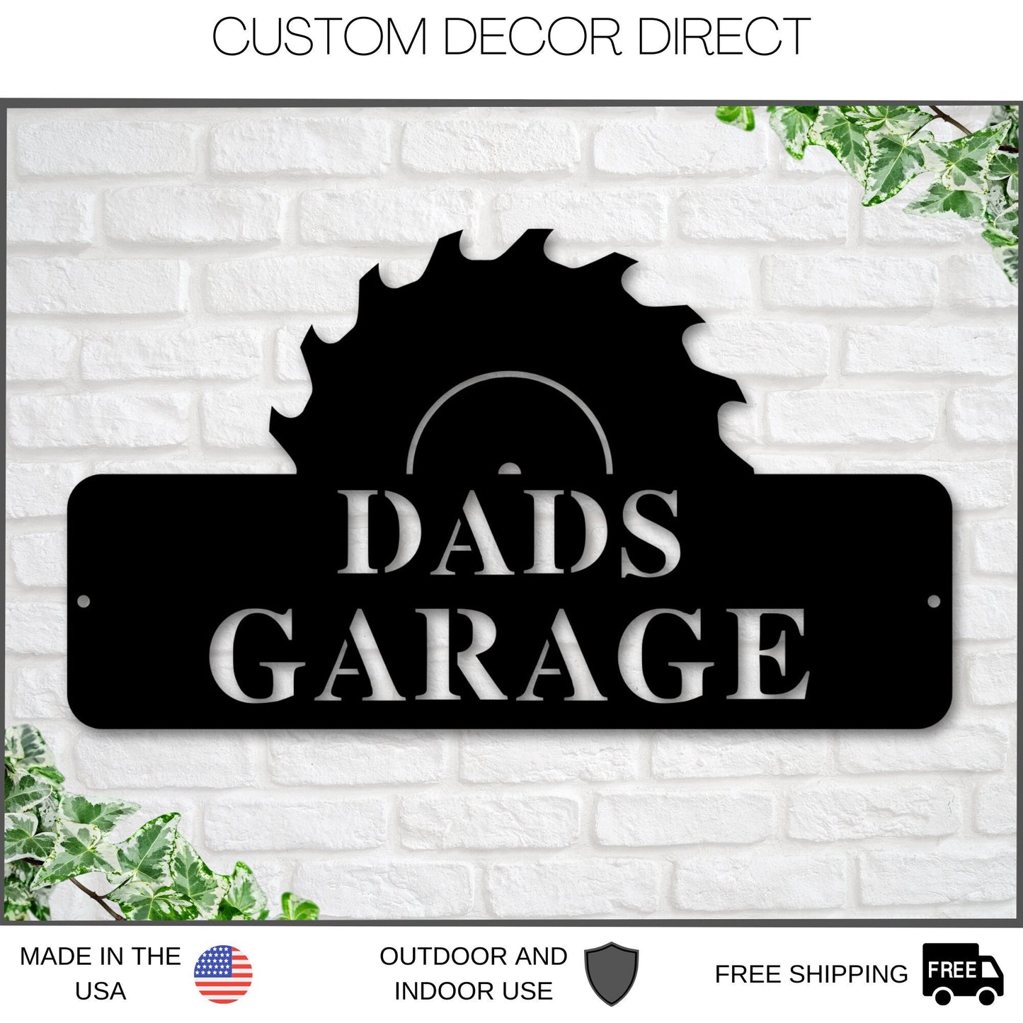 Personalized Workshop Metal Sign – Dad's, Paw Paw's & Pop's Shop Decor