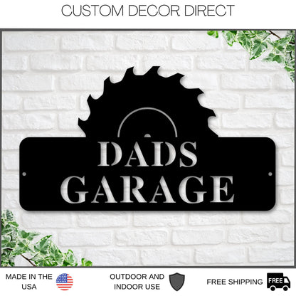 Personalized Workshop Metal Sign – Dad's, Paw Paw's & Pop's Shop Decor