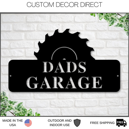 Personalized Workshop Metal Sign – Dad's, Paw Paw's & Pop's Shop Decor