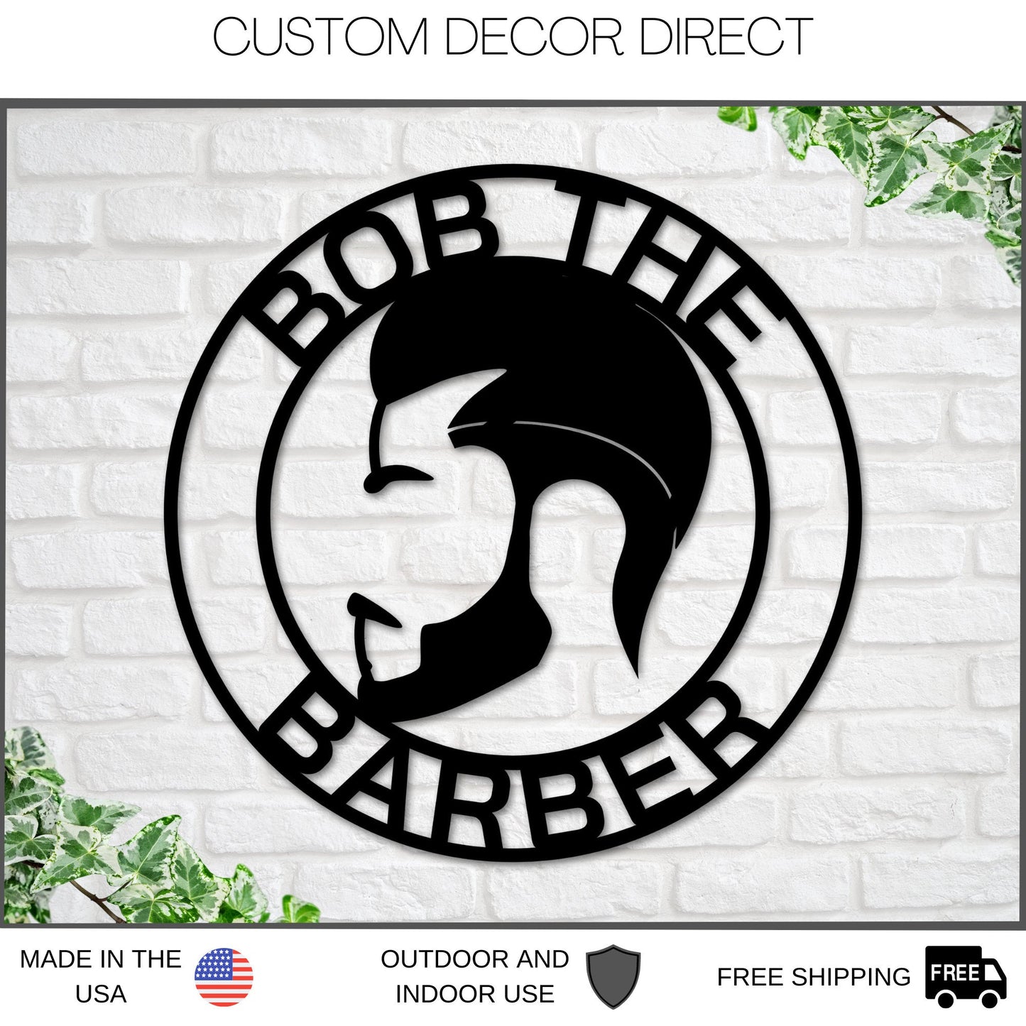 Personalized Barber Shop Metal Sign – Custom Barbershop Open Sign & Decor