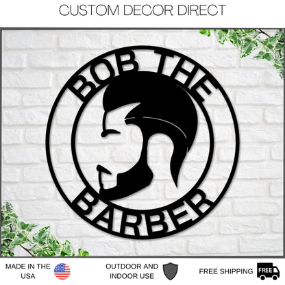 Personalized Barber Shop Metal Sign – Custom Barbershop Open Sign & Decor