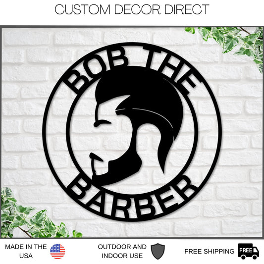 Personalized Barber Shop Metal Sign – Custom Barbershop Open Sign & Decor