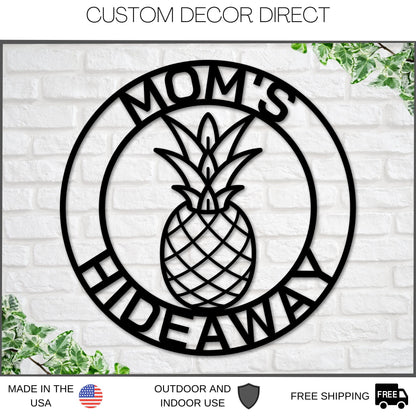 Personalized Pineapple Metal Sign – Custom Home & Housewarming Decor