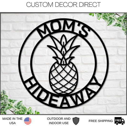 Personalized Pineapple Metal Sign – Custom Home & Housewarming Decor