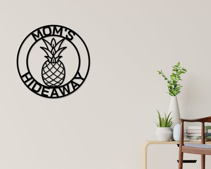 Personalized Pineapple Metal Sign – Custom Home & Housewarming Decor