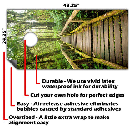 Misty Rainforest - Cornhole Board Wrap - Set of 2