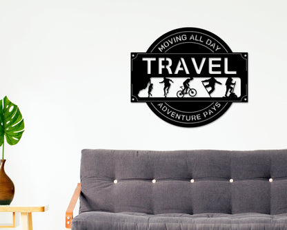 Adventure & Travel Metal Sign – Cabin, Hiking, Climbing & Outdoor Decor