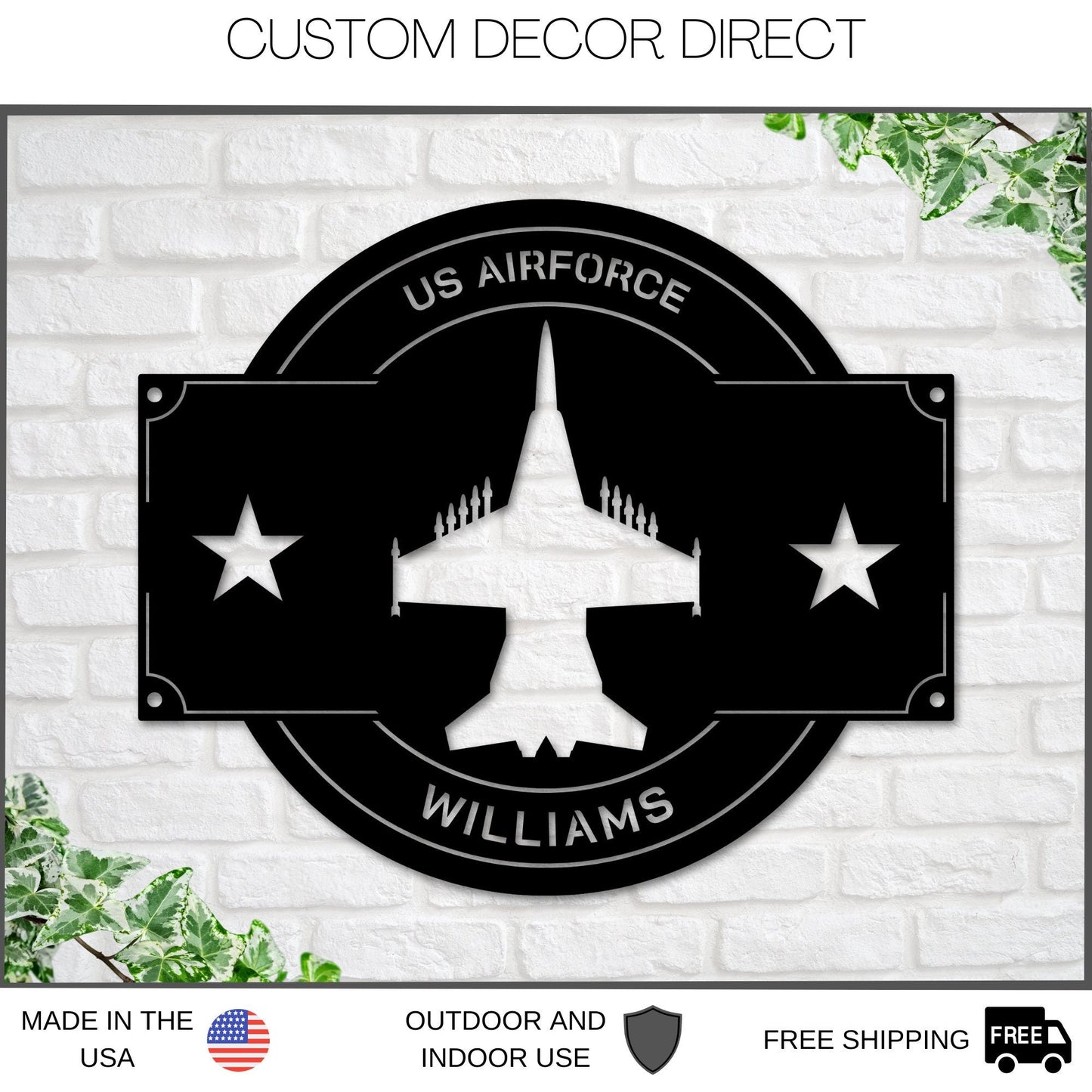Personalized Air Force Metal Sign – USAF Military & Pilot Decor