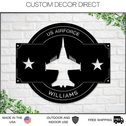 Personalized Air Force Metal Sign – USAF Military & Pilot Decor