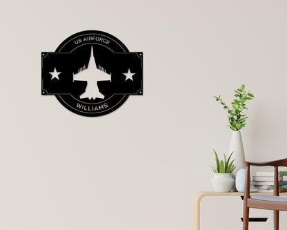 Personalized Air Force Metal Sign – USAF Military & Pilot Decor