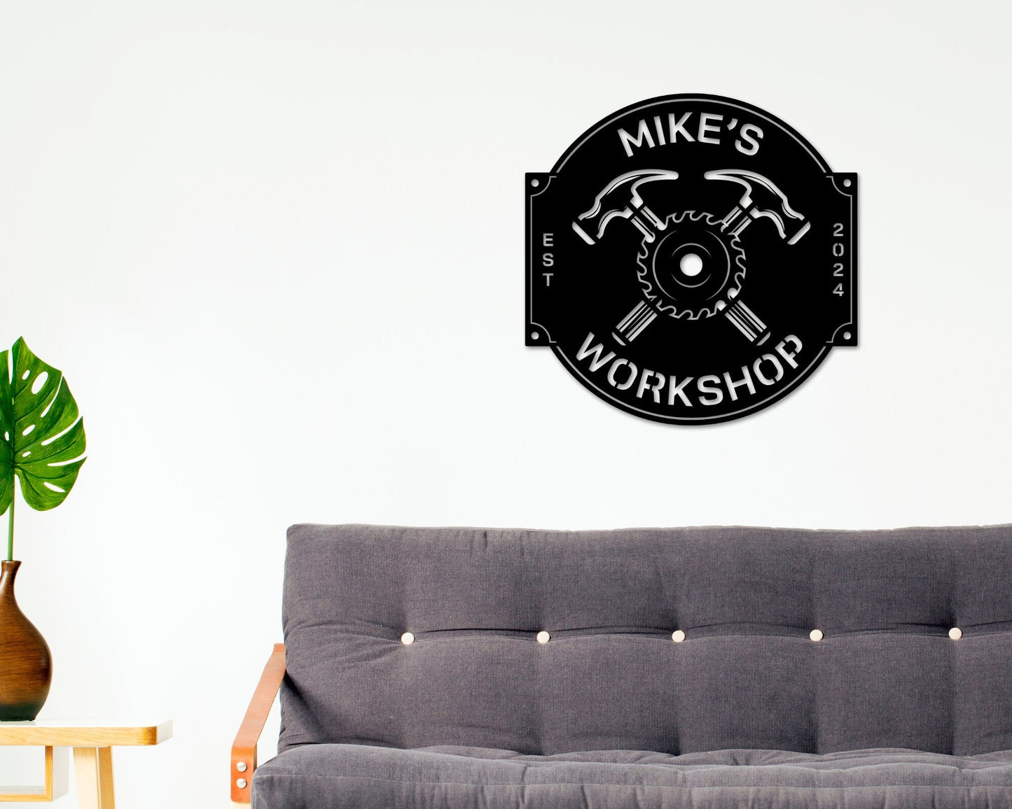 Custom Workshop Metal Sign – Personalized Dad's Shop & Garage Decor