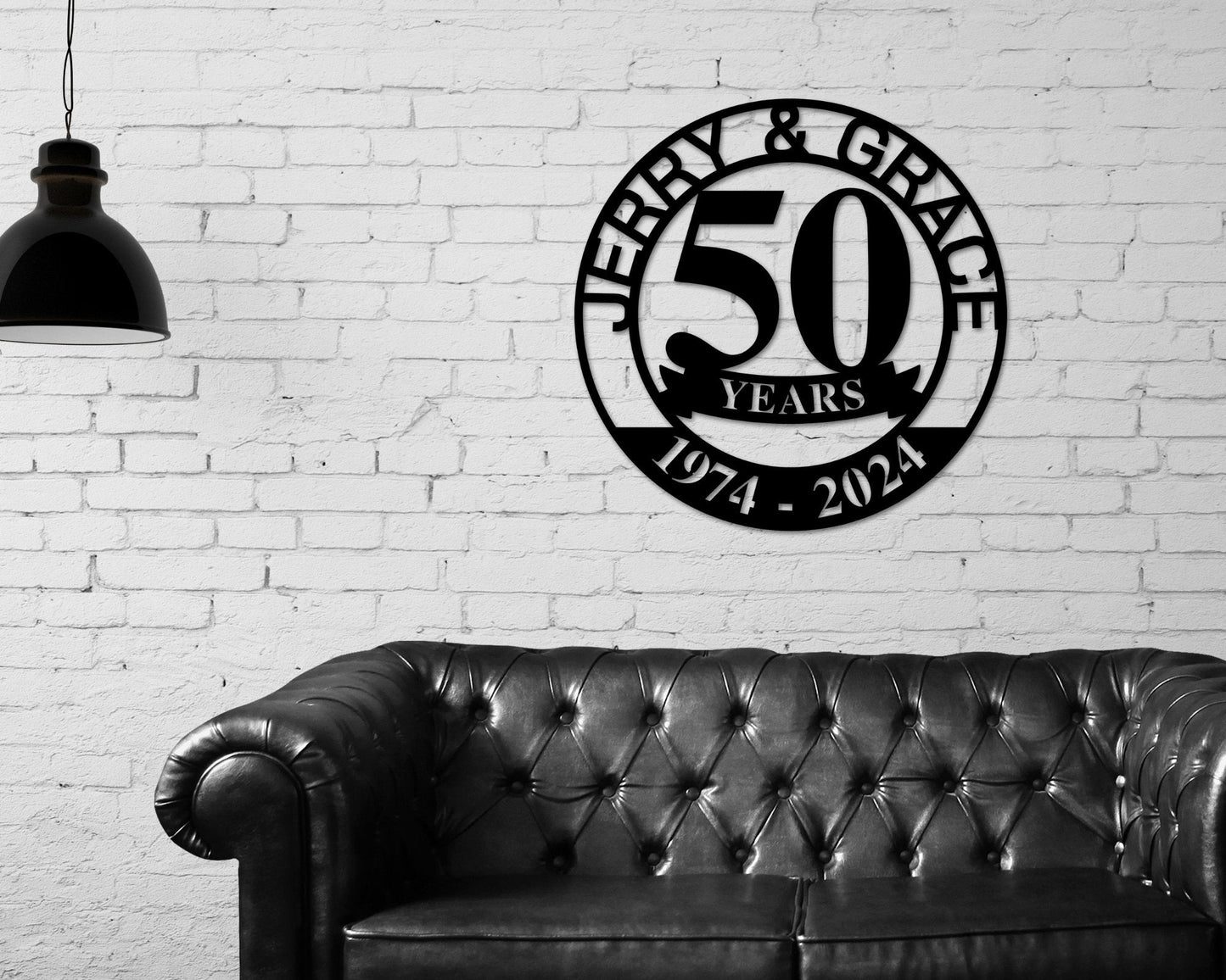 50th Anniversary Metal Sign – Golden Anniversary Wall Art & Celebration Gift