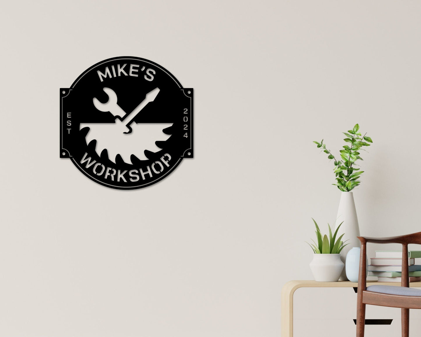 Personalized Workshop & Garage Metal Sign – Father's Day Gift, Man Cave