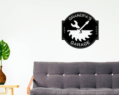 Personalized Workshop & Garage Metal Sign – Father's Day Gift, Man Cave