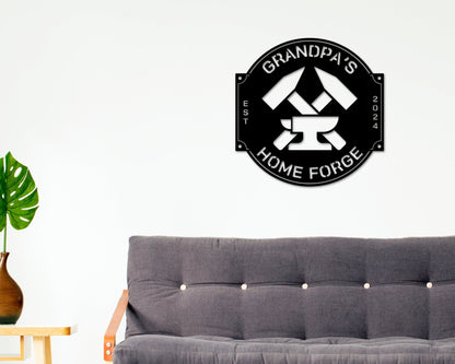 Blacksmith & Home Forge Metal Sign – Custom Anvil & Hammer Wall Art