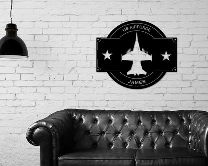 Personalized Air Force Metal Sign – USAF Military & Pilot Decor