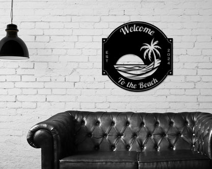 Personalized Pool & Beach Metal Sign – Tropical Patio & Outdoor Decor