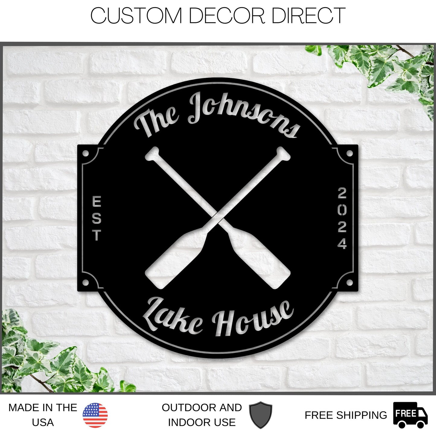 Lakehouse sign, Canoe Sign, Personalized Canoe Sign, Metal Canoe Sign, Custom Cabin Sign, Metal sign, Camping sign, Lodge Sign, Cabin Sign