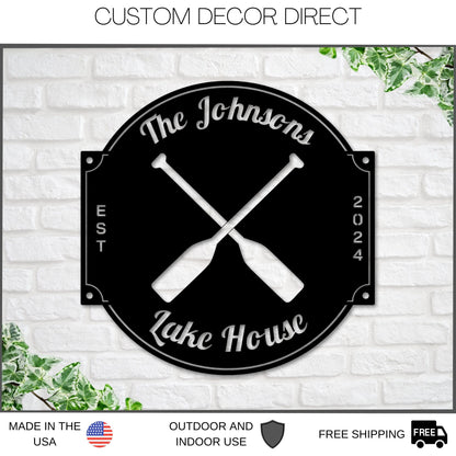 Lakehouse sign, Canoe Sign, Personalized Canoe Sign, Metal Canoe Sign, Custom Cabin Sign, Metal sign, Camping sign, Lodge Sign, Cabin Sign