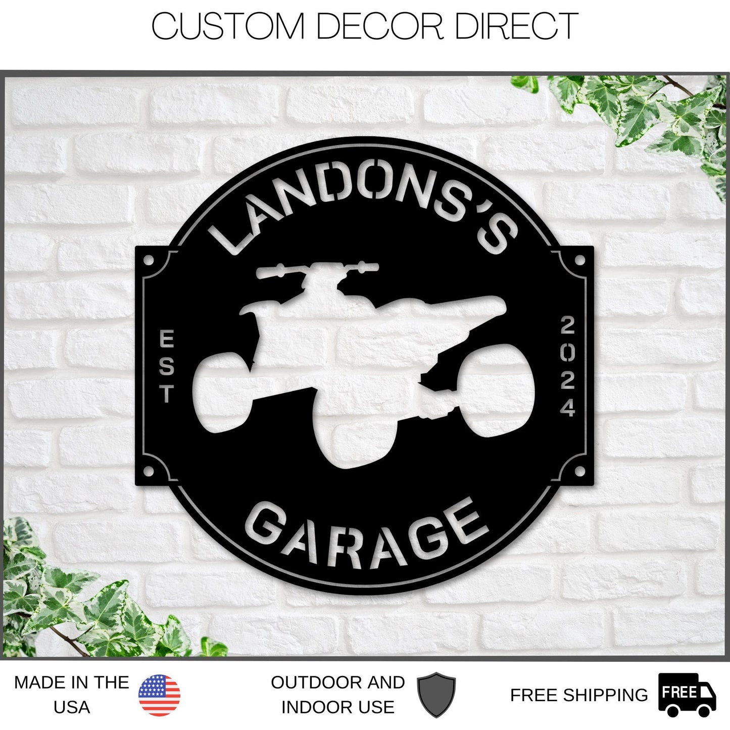 Personalized Four Wheeler & ATV Parking Metal Sign – Garage Decor