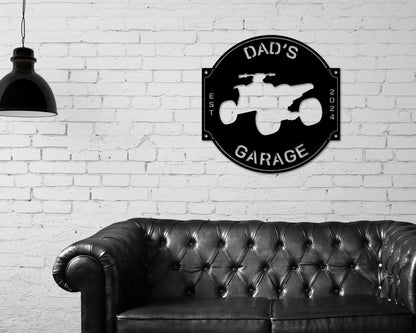 Personalized Four Wheeler & ATV Parking Metal Sign – Garage Decor