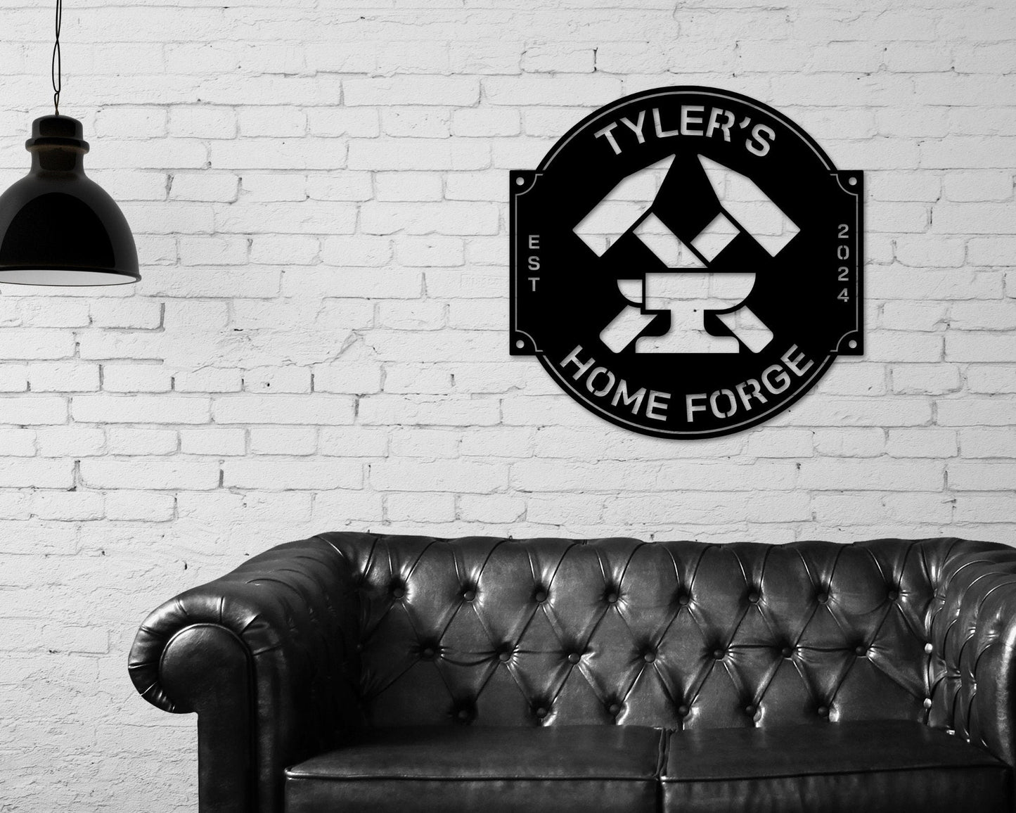 Blacksmith & Home Forge Metal Sign – Custom Anvil & Hammer Wall Art