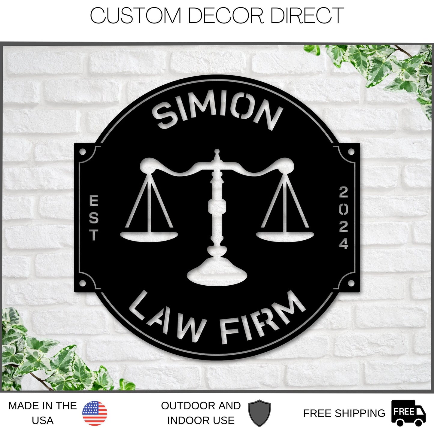Custom Law Office Metal Sign – Personalized Lawyer & Attorney Decor