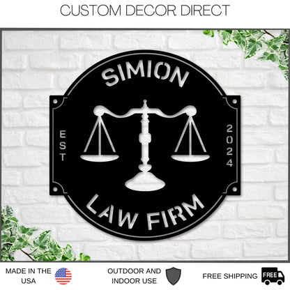 Custom Law Office Metal Sign – Personalized Lawyer & Attorney Decor