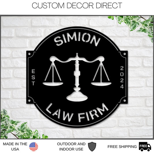 Custom Law Office Metal Sign – Personalized Lawyer & Attorney Decor