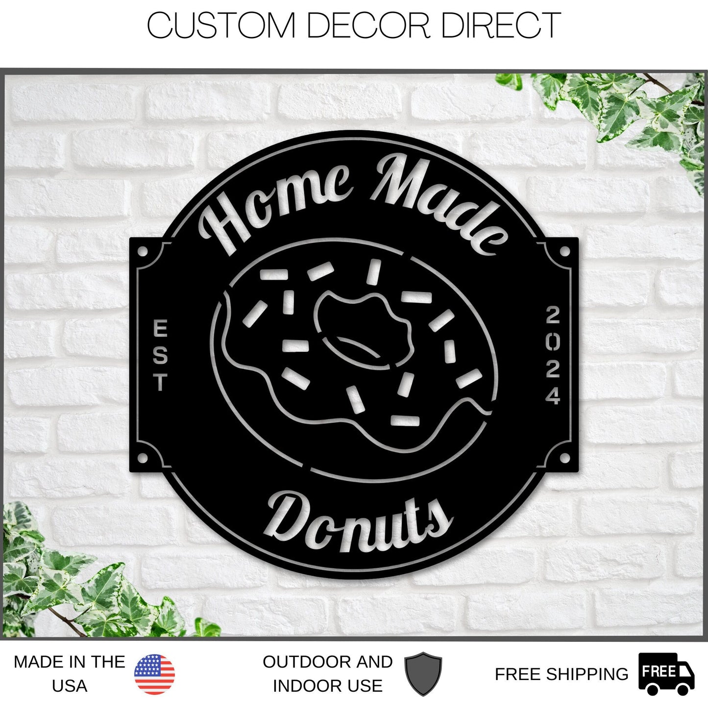 Custom Donut Shop Metal Sign – Personalized Bakery & Business Decor