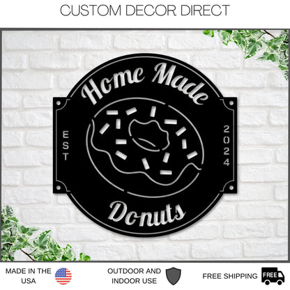 Custom Donut Shop Metal Sign – Personalized Bakery & Business Decor