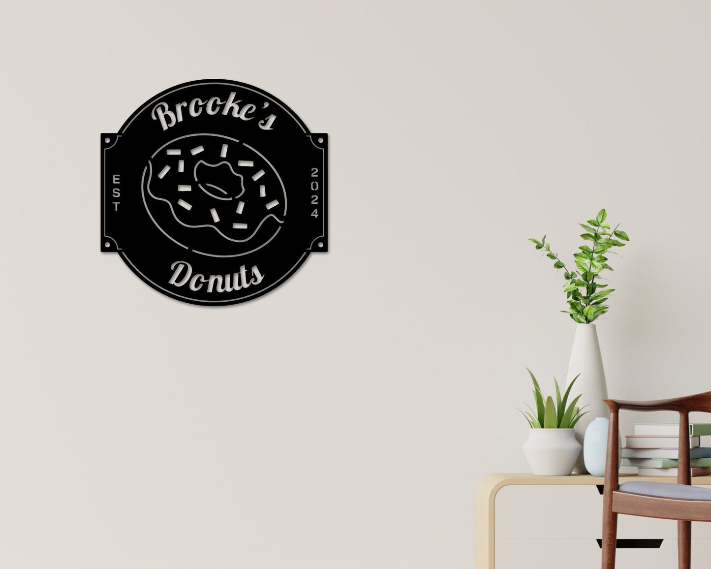 Custom Donut Shop Metal Sign – Personalized Bakery & Business Decor