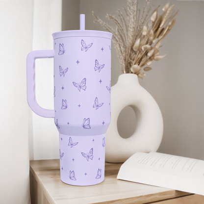 Purple Butterfly Slidemate | Slider Tumbler with Handle 40oz
