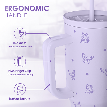 Purple Butterfly Slidemate | Slider Tumbler with Handle 40oz