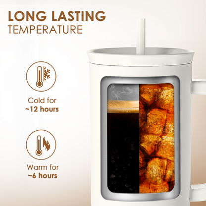 White Book Lover Slidemate | Slider Tumbler with Handle 40oz