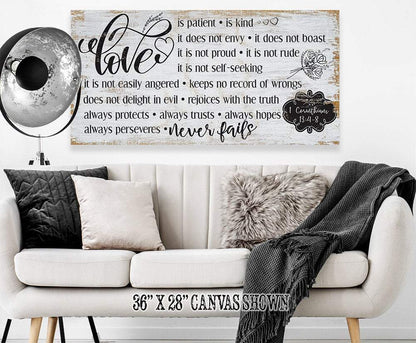 Love Is Patient - Canvas